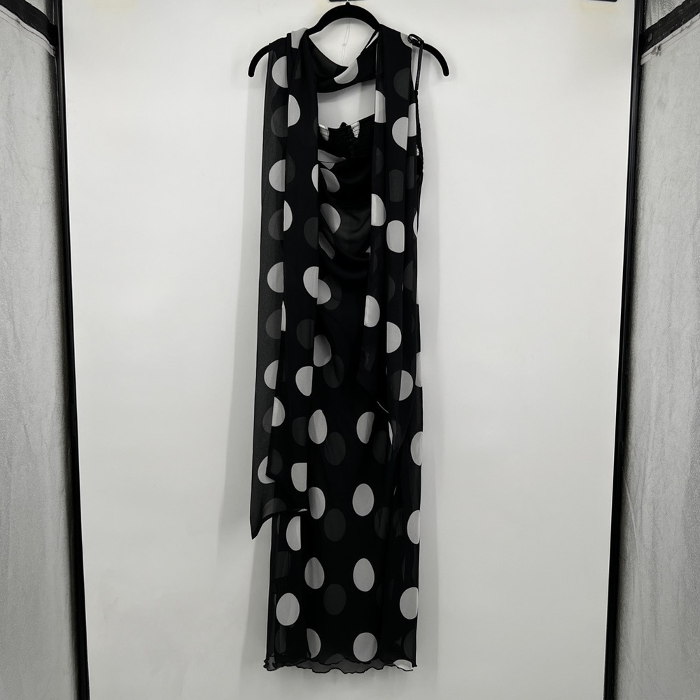 RARE For Love and Lemons Justina Sheer Maxi Gown Scarf Set Coverup Large - Picture 13 of 14